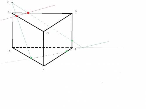 Abca1b1c1- трохвугольная прызма. пункт o ляжыть на прадаужэнни канта aa1, а прамая l- у плоскасти ab