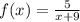 f(x)= \frac{5}{x+9}