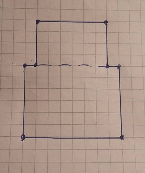 Начерти тебе прямоугольник по описанию: от начальной точки 6 клеток вправо,4 вниз, 1 вправо, 6 вниз,