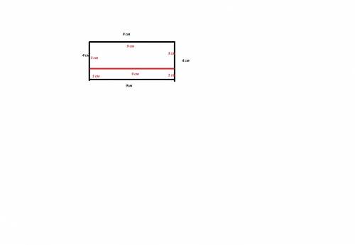 Прямоугольник со сторонами 4 см и 9 см требуется разрезать на 2 части так, чтобы площадь одной части