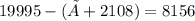 19995-(×+2108)=8156&#10;