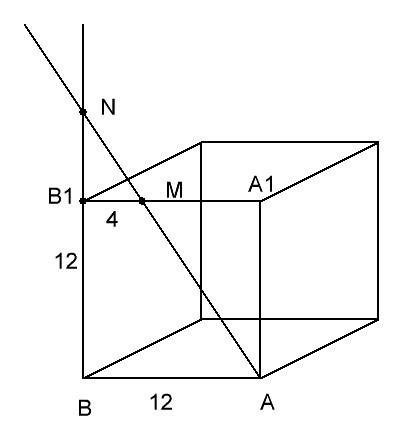 100 , , 1 , 10 класс, начало стереометрии. в кубе abcd; a1b1c1d1, точка м на ребре а1в1, приэтом мв=