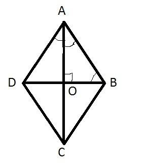 Вромбе abcd угол a=60° . диагонали ромба пересекаются в точке o. найти углы треугольника aob.