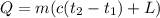 Q=m(c(t_2-t_1)+L)