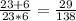 \frac{23+6}{23*6} = \frac{29}{138}