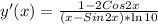 y'(x)= \frac{1-2Cos2x}{(x-Sin2x)*\ln{10}}