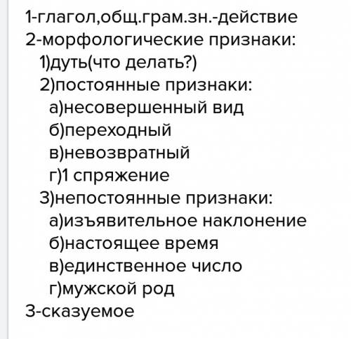 Марфологический разбор слова дует из предложения : третий день дует холодный ветер.