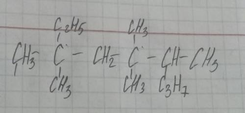 Составить структурные формулы 2,4,4-триметил-2-этил-5-дипропил-гексановой кислоты