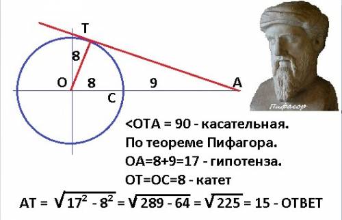 10. прямая касается окружности в точке т. отрезок ао, где точка о – центр окружности, пересекает окр