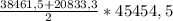 \frac{38461,5+20833,3}{2}*45454,5