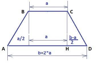 Вравнобедренной трапеции abcd основание ad в два раза больше основания bc. а) докажите, что высота c