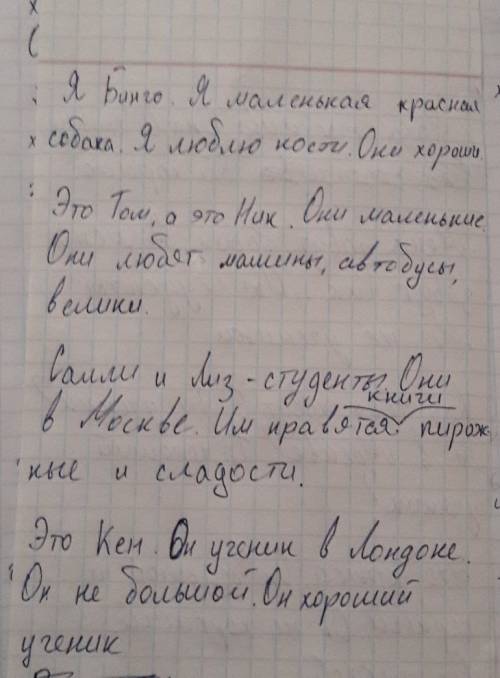 Переведите на ! i am bingo. i am a little red dog. i like bones. they are good. this is tom and that