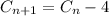 C _{n+1} = C _{n} - 4