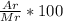 \frac{Ar}{Mr} * 100%