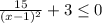 \frac{15}{(x-1)^2} +3 \leq 0