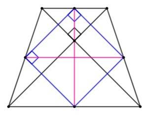 Найдите среднюю линию равнобедренной трапеции,диагонали которой перпендикулярны а ее высота равна 1