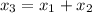 x_{3}= x_{1}+ x_{2}