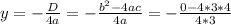 y=- \frac{D}{4a} = - \frac{ b^{2}-4ac }{4a} = - \frac{0-4*3*4}{4*3}