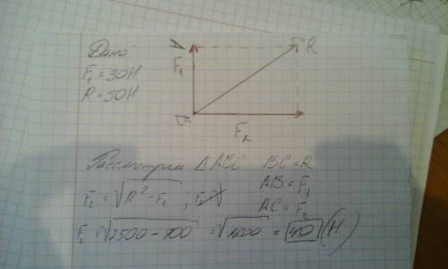 1. на одну и ту же точку тела под прямым углом друг к другу действуют две силы. величина одной из ни
