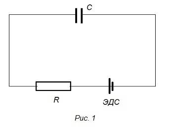 Плоский конденсатор включен последовательно в цепь, состоящую из сопротивлением r = 100 мом и источн