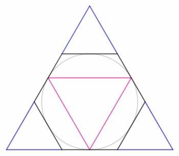 Вправильный многоугольник со стороной 4√3 см вписан круг. найдите сторону правильного треугольника,