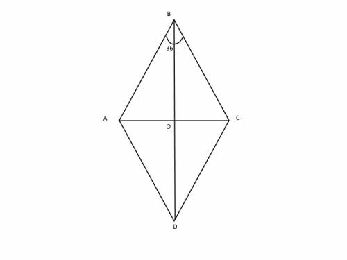 Дан равнобедренный треугольник авс с основанием ас и углом abc, равным 36 ° точка д отмечена симметр