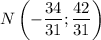 N\left( -\dfrac{34}{31} ; \dfrac{42}{31} \right)