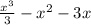 \frac{x^{3} }{3} - x^{2} -3x