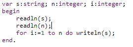 Pascal abc. 15 . с клавиатуры вводится строка s и целое число n. ​