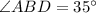 \angle ABD = 35^{\circ}