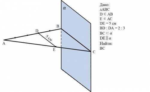 Нарисуйте рисунок этой , можно не решать и напишите дано на сторонах ab и ac треугольника abc взяты