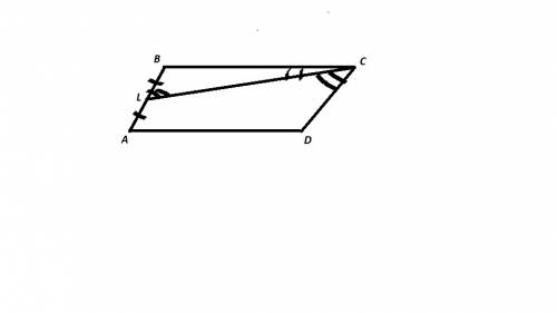 Сторона ab параллелограмма abcd вдвое больше стороны bc. точка l — середина стороны ab. докажите, чт