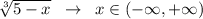 \sqrt[3]{5-x}\; \; \to \; \; x\in (-\infty ,+\infty )