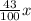 \frac{43}{100}x