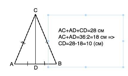 Вравнобедренном треугольнике авс с основанием ав проведена медиана сд. найдите длину медианы если пе