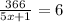 \frac{366}{5x+1}=6