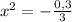 x^{2} =- \frac{0,3}{3}