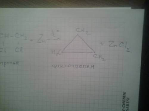 Ch3-ch-ch2+zn-> t° напишите р-ю | | cl cl