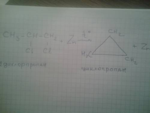 Ch3-ch-ch2+zn-> t° напишите р-ю | | cl cl