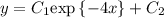 y=C_1\bigg\exp\{-4x\}+C_2