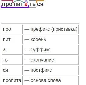 Пропитаться влагой суффикс корень окончание