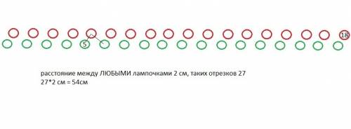 На новогодней гирлянде зелёные и красные лампочки расположены так,что между соседними зелеными лампо