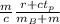 \frac{m}{c} \frac{r + ct_p}{m_B + m}