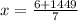 x = \frac{6 + 1449}{7}