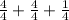 \frac{4}{4} + \frac{4}{4} + \frac{1}{4}