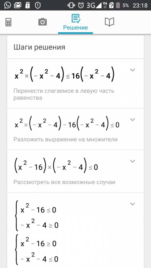 Спо . заранее ! : решите неравенство x² (-x² -4) ≤ 16(-x² -4). варианты ответов: а) (-4; 4); б) [-4;