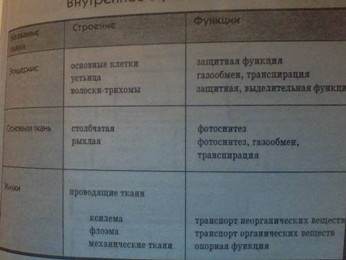 Стаблицой) тема строение листа отдел листа, строение (ткань) , функция в жизни - столибики из табл