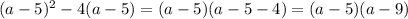 (a-5)^2-4(a-5)=(a-5)(a-5-4)=(a-5)(a-9)