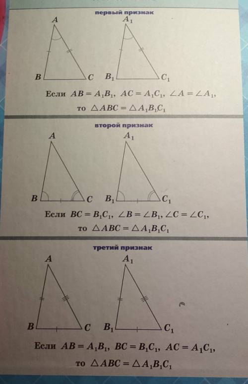 По какому признаку треугольники равны?