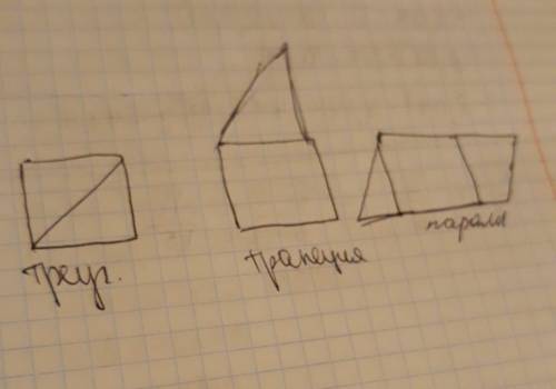 Есть 3 одинаковых квадрата. надо построить из них фигуры. одинаковыми считаются отраженные зеркально